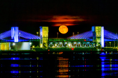 Third Place "Q Bridge Super Moon" by Frank Bartlett of Coastal Camera Club (CT)